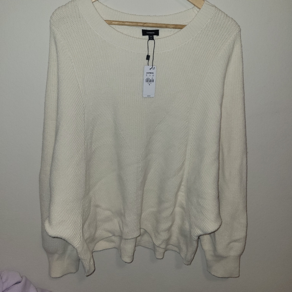 EXPRESS cream sweater size xl NEW WITH TAGS
